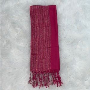 Beautiful pink scarf with multicolor pattern